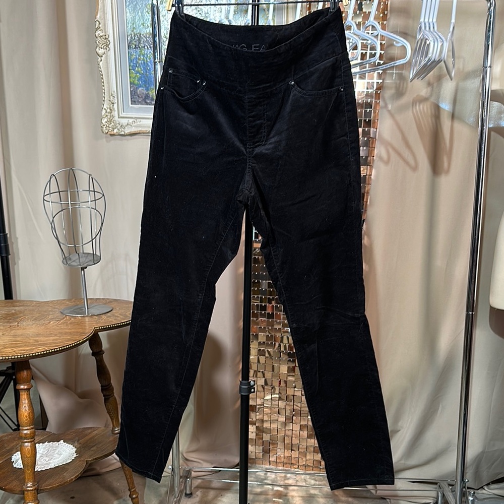 Jag Jeans Black Velour High Rise Skinny Pants Waist 17-18